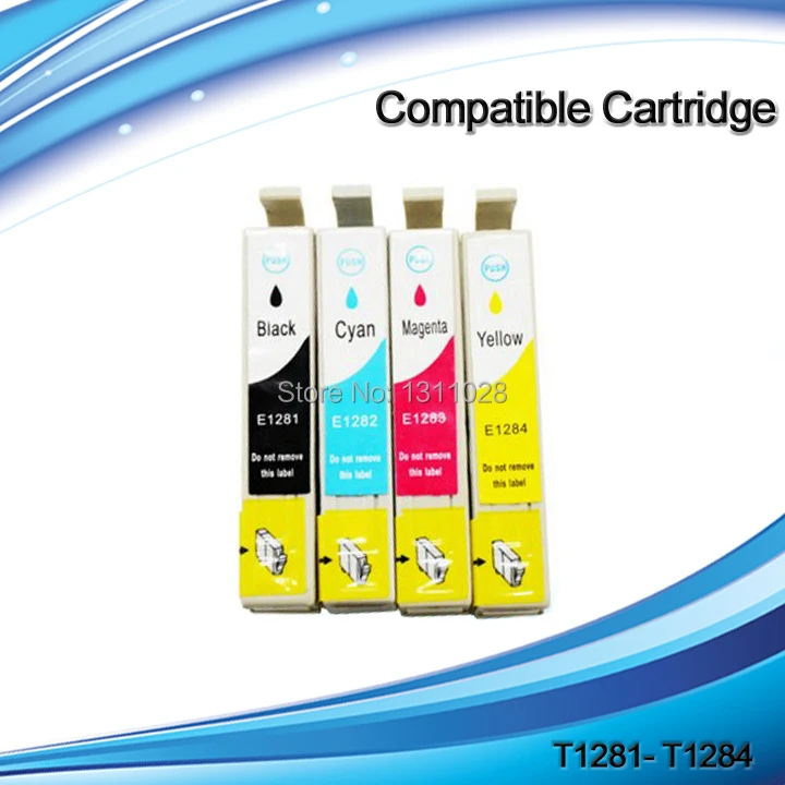 INK WAY T128 SX125 SX130 S22 SX420W  full set premium compatible inkjet printer cartridge for t1281 t1282 t1283 t1284 on sale