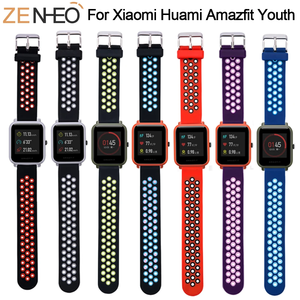 Pulseira de silicone para amazfit bip, 20mm pulseira para xiaomi huami amazfit bip