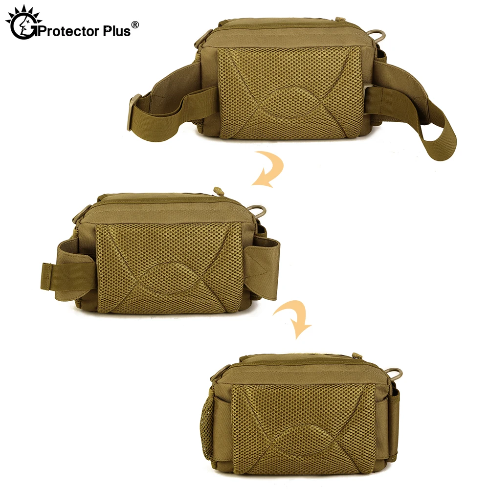 PROTECTOR PLUS Tactical Waist Bag Outdoor Assault Molle bag Climbing Riding Airsoft Hunting Kettle Bags Sports Crossbody bags