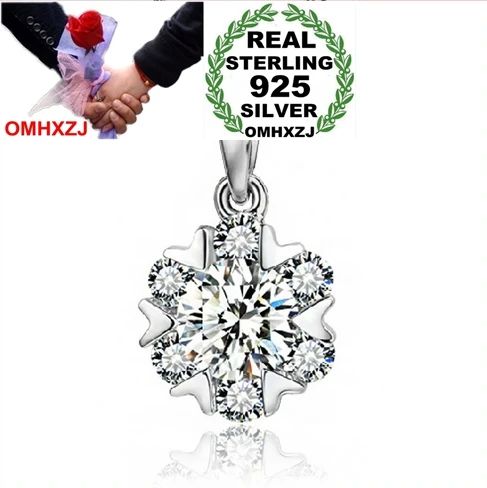 OMHXZJ Wholesale geometric Snowflakes woman fashion kpop star 925 sterling silver pendant Charms PE66 ( NO Chain Necklace )