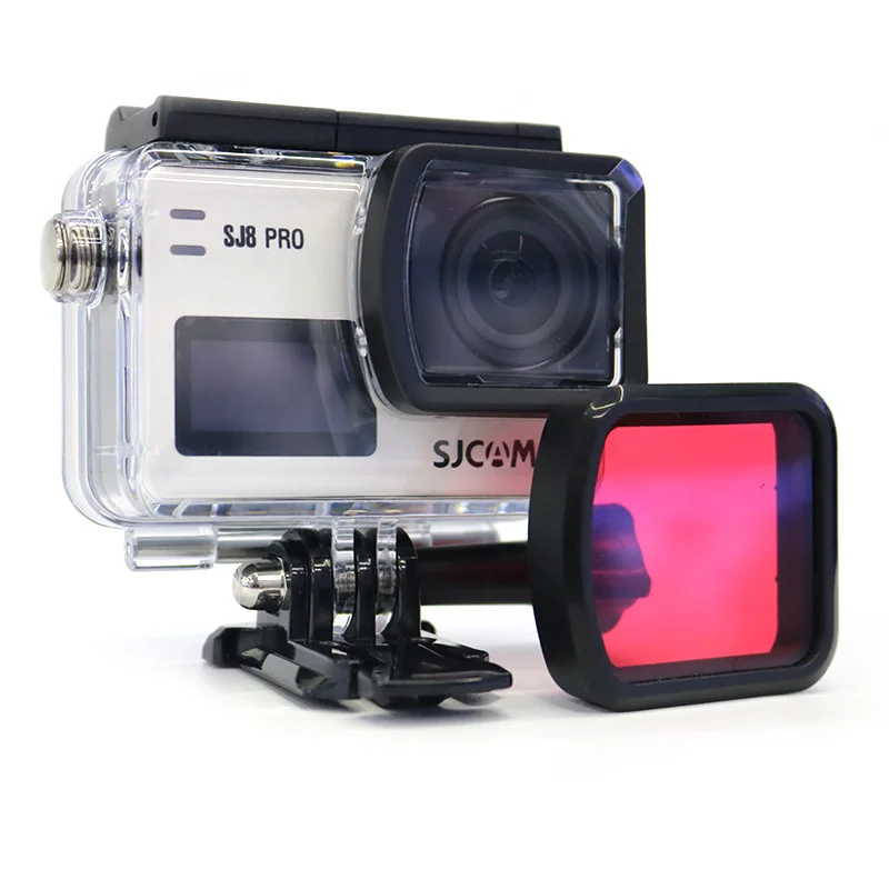 SJCAM SJ8ซองกันน้ำ/Shell ฝาปิดเลนส์กรอง/ดำน้ำกล่อง/สีแดงกรอบสำหรับ Sj8 Pro/plus Action อุปกรณ์เสริมกล้อง