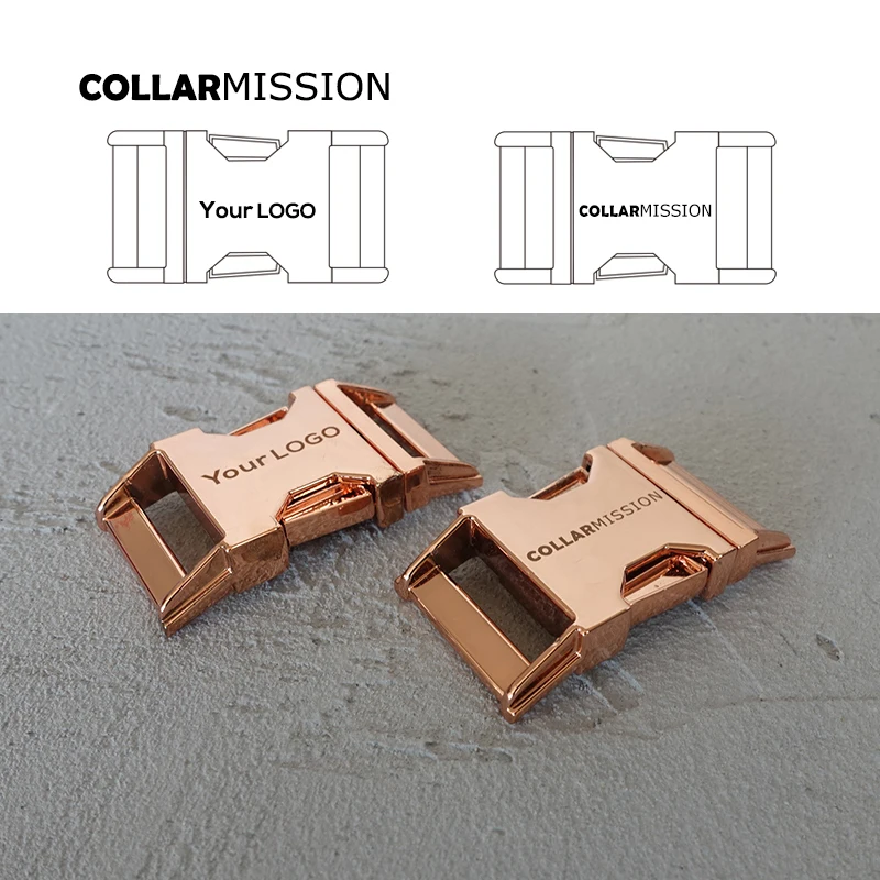 

100PCs/Lot, Engraved Buckle for Laser Engraving Service, Customized LOGO, Rose Golden,We Provide Laser Engraving Service, 25mm