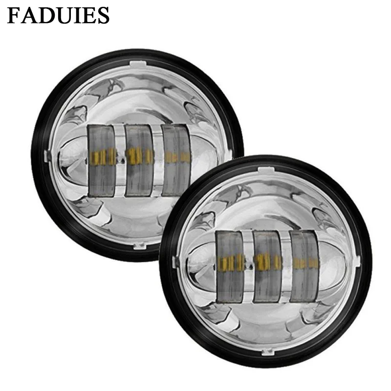 FADUIES Chrome 4.5 inch  Projector LED Auxiliary Lamps For harley Motorcycle LED Fog Lamp