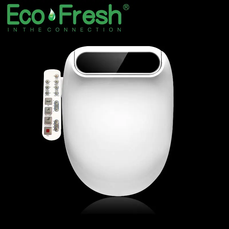 Ecofresh WC toilet Smart toilet seat Elongate Electric Bidet cover heat led light wash dry massage man woman child oldman