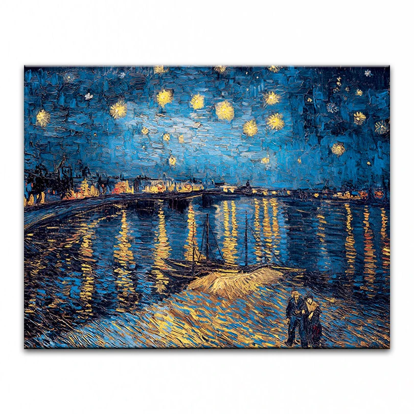 

DONGMEI OILPAINTING hand painted oil painting Home Decor painting Vincent Van Gogh Seine Starry night DM1712102