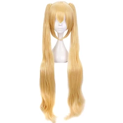 Perruque Cosplay synthétique Blonde – blender S Kaho Hinata, perruques à Double queue de cheval ondulées naturelles + bonnet de perruque