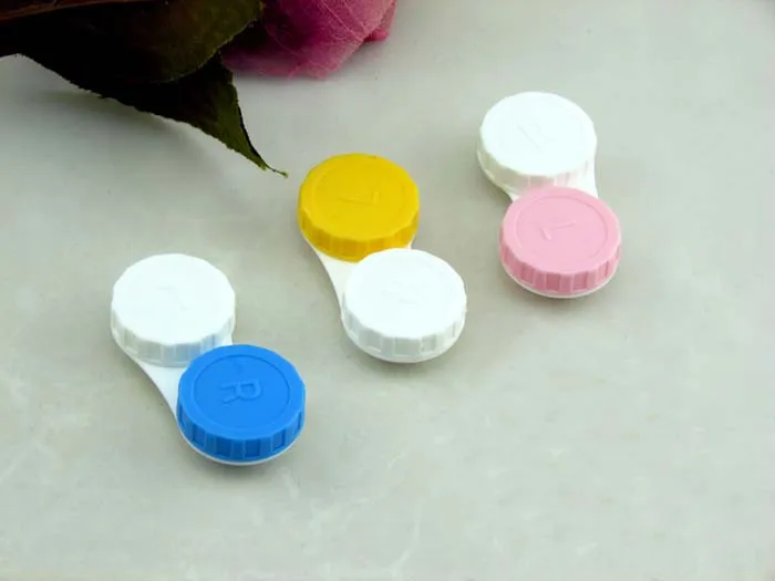 20pcs/lot Simple Contact Lens Case Eyewear Accessories Cute Travel Box Container For Lenses Random Color Wholesale