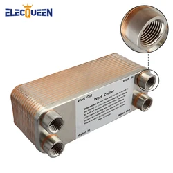 Female Thread 30 Plate Wort Chiller New Version 304 Stainless Steel Plate heat exchanger 20mm Garden hose Thread Brewing Chiller