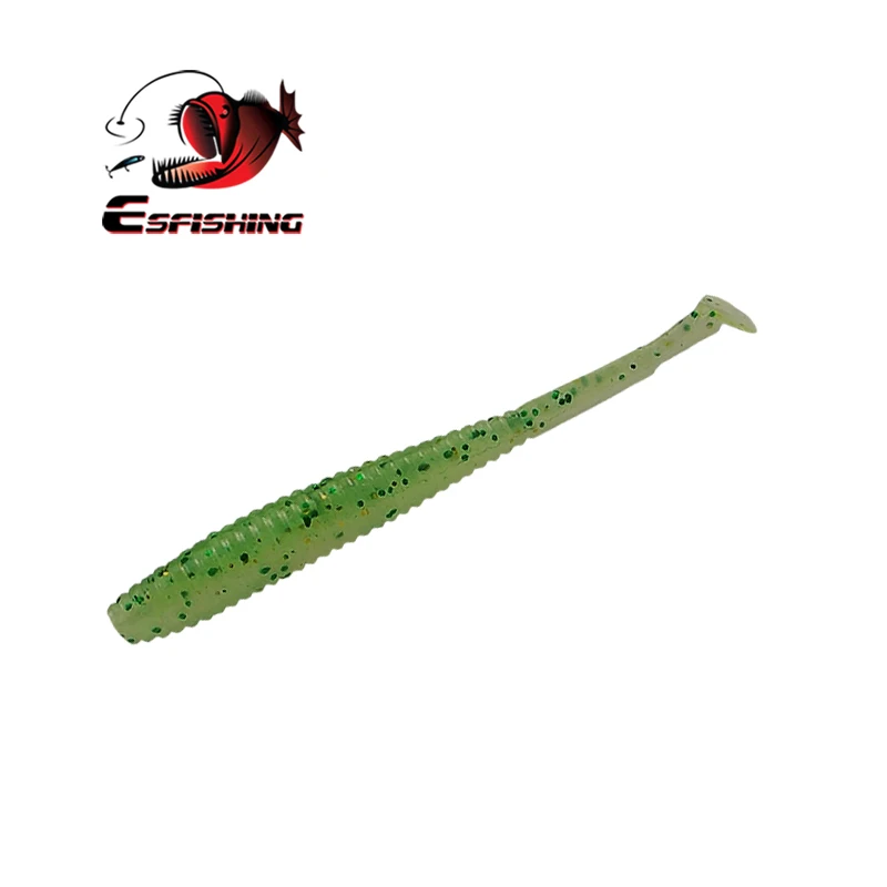 ESFISHING Soft Lures Fishing Bait I Shad Tail 10pcs 70mm Sea Silicone Plastics Wobblers Pesca Feeder PVA Mini T tail Bass Pink