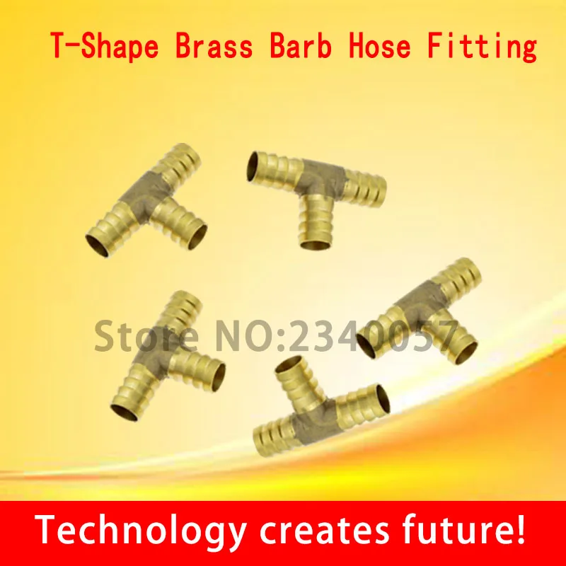 10Pcs 6mm 8mm 10mm 12mm BRASS T Hose Joiner Piece 3 WAY Fuel Water Air Pipe TEE CONNECTOR