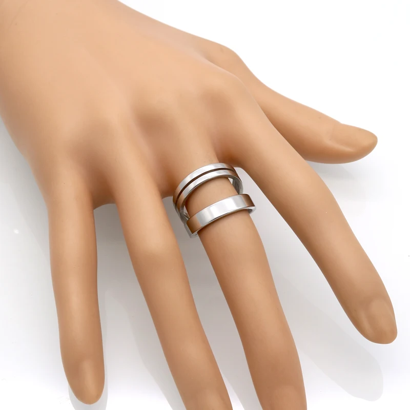 BORASI Stainless Steel Ring For Women Girls Austrian Unique Hollow Cute Rings Fashion Jewelry Gold & Silver Color Wholesale