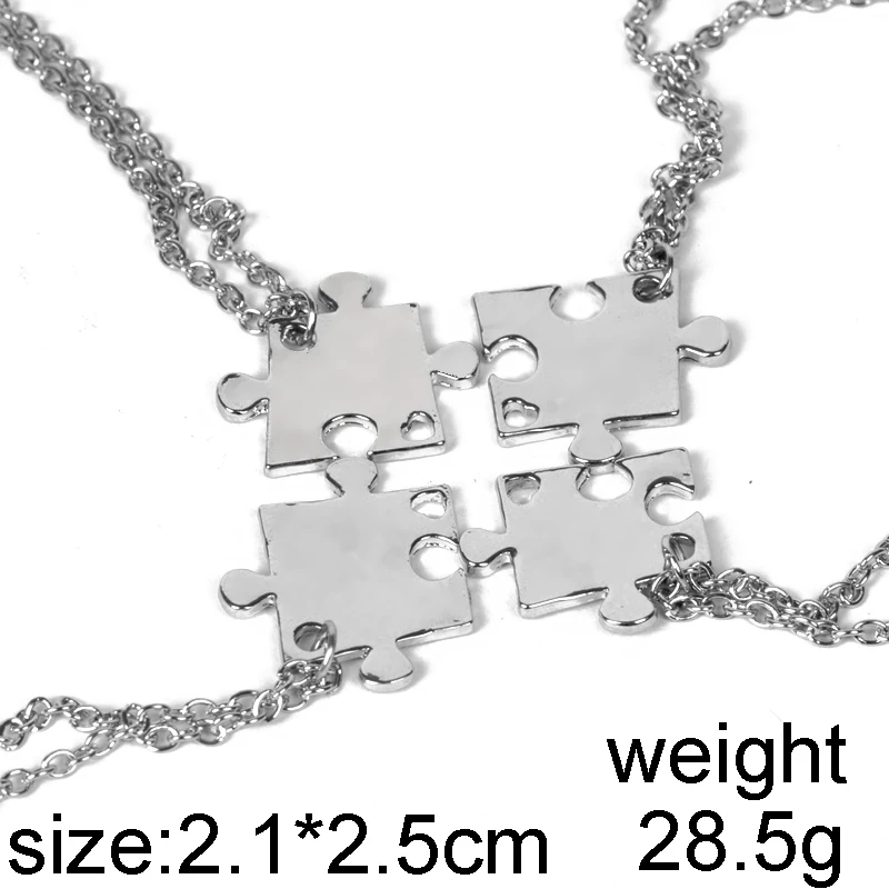 3 Style BFF Necklaces For 4 best friends forever Puzzle charm Necklace women Friendship Necklace Bestfriend Family Jewelry Gift