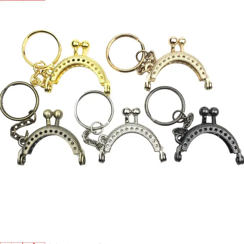 20pcs 4CM mini Silver Metal Purse Frame handle Completed Holes DIY Needlework Sewing Supplies handmade Kiss Lock clutch frame