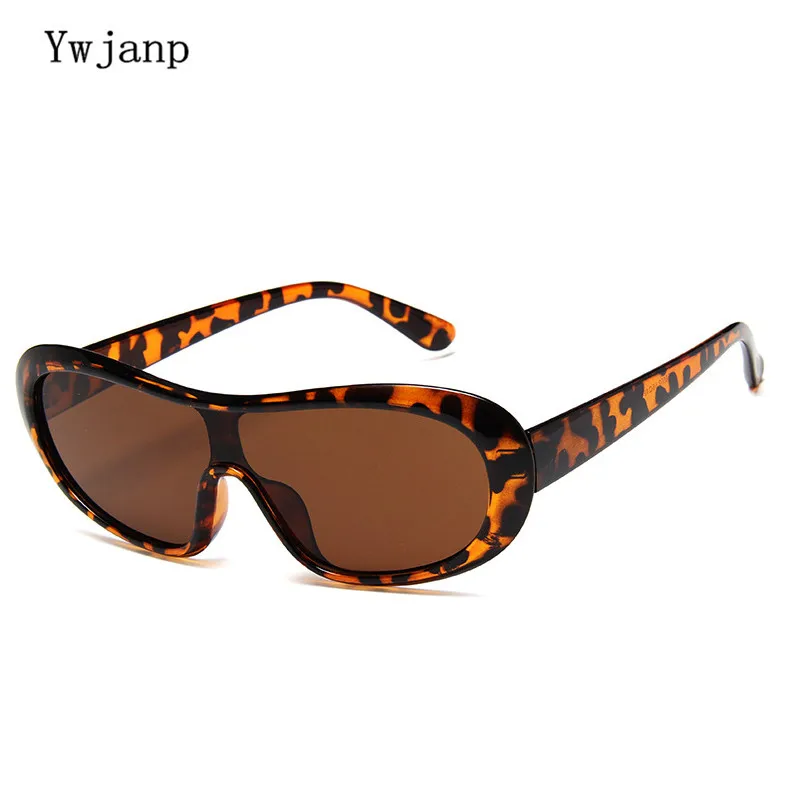 Ywjanp vintage Oversized Oval Sunglasses Men Women Brand Designer Piece Sun glasses Show Big Frame Windproof Sunglass for women