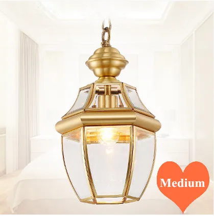 

American rural romatic copper&crystal glass Pendant lights Handwork soldering E27 LED lamp for porch&pavilion&stairs BRSDD006