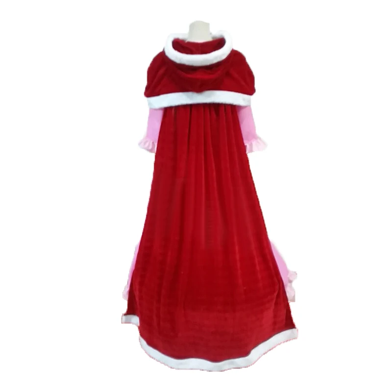 Belle princess pink cosplay dress for dancing costumes dress with cape 11