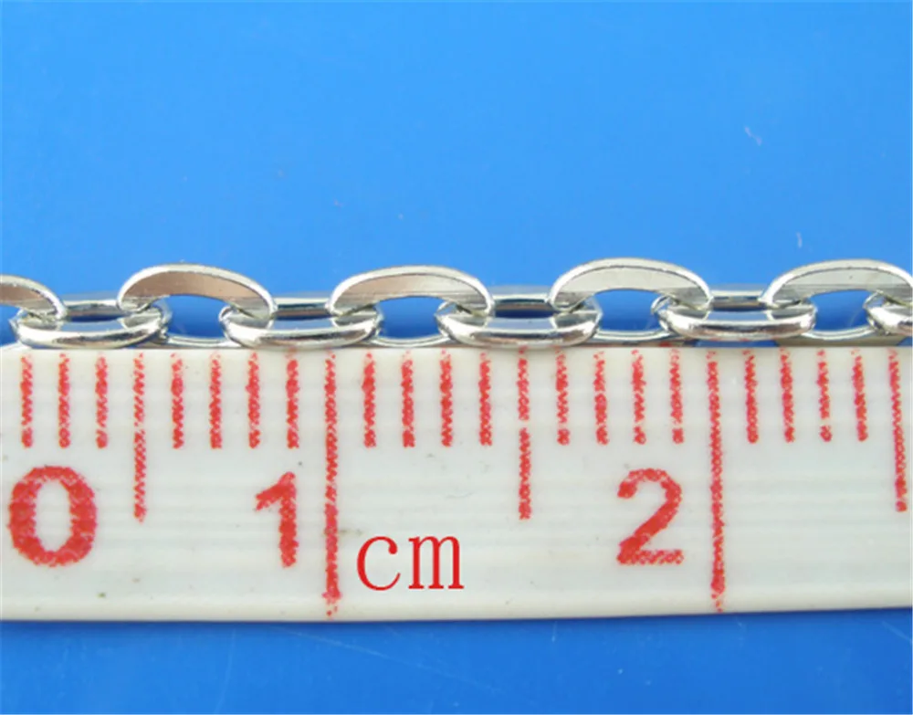 DoreenBeads 5M Silver Color Flat Cable Chains Findings 3x4mm (B03377), yiwu