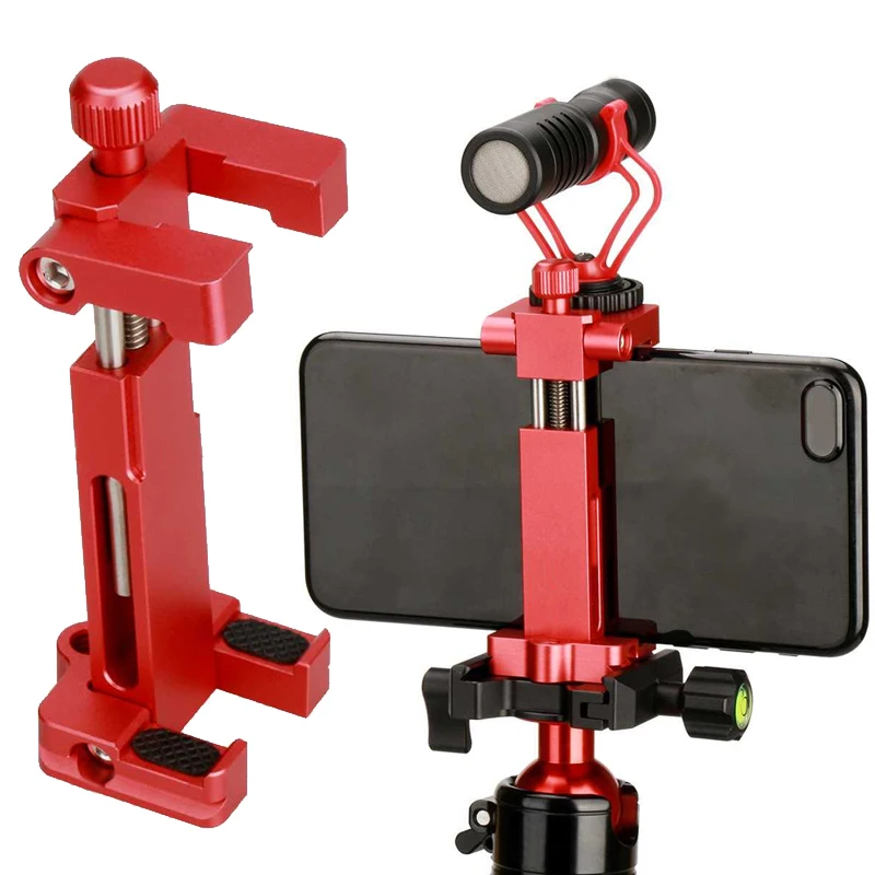 Phone Metal Video Tripod Clamp Mount Adapter/Vertical Bracket With Cold Shoe Smartphone Holder/Clip Clipper Sidekick for Live