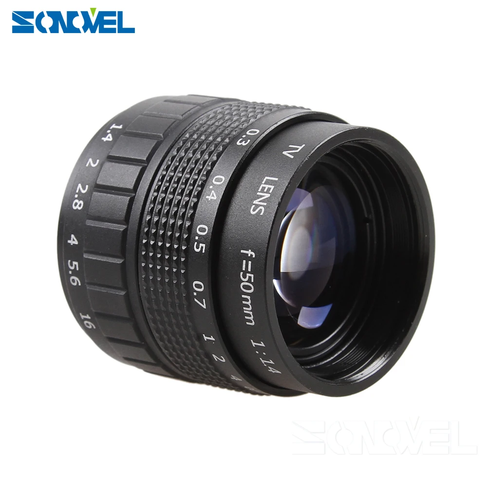 50mm F1.4 CCTV TV Movie lens+C Mount+Macro ring for Canon EOS M M2 M3 M5 M6 M10 Mirrorless Camera