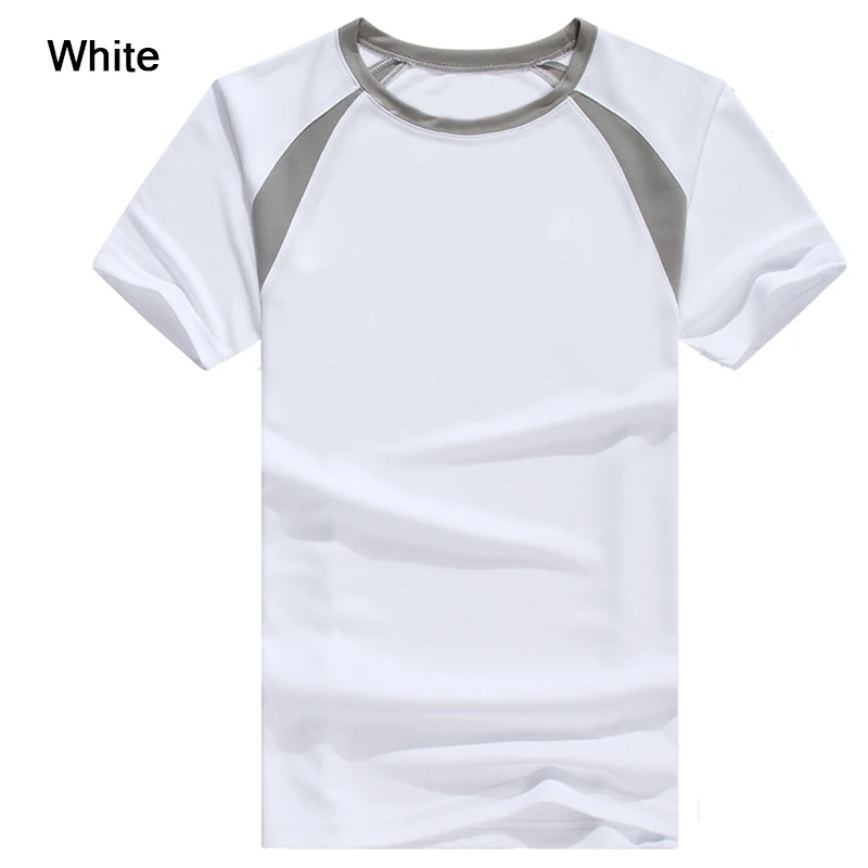 2024 New Quick-Dry Work Out T Shirt Men Short Sleeve Patchwork Shoulder Fast Dry Tops & Tee Shirt Men Plus Size XS-3XL