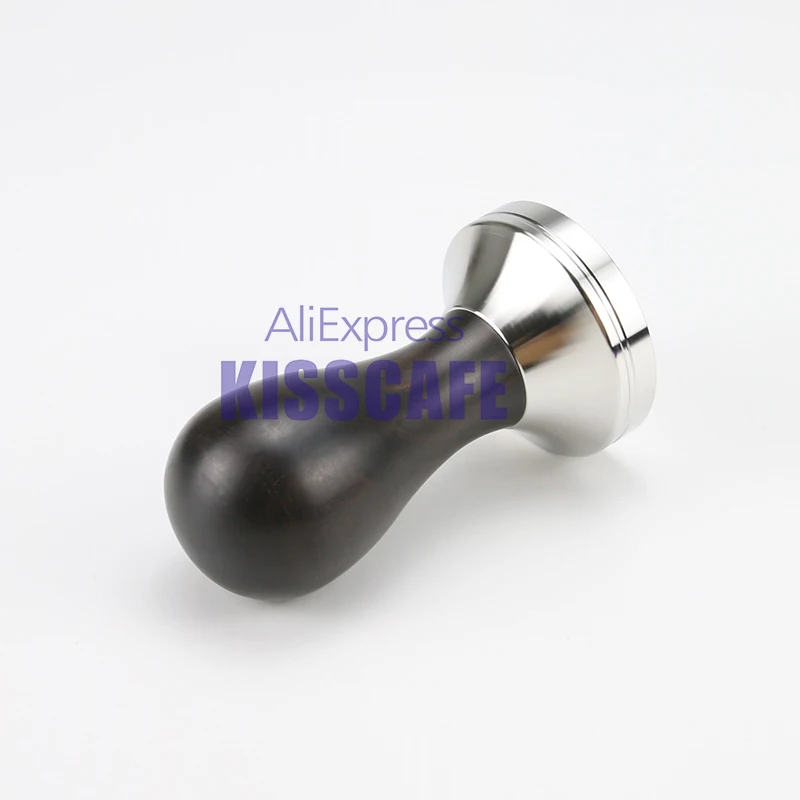 Coffee Tamper 304 Stainless Steel Powder Hammer Black Wood Handle 41MM 49MM 51MM 53MM 57MM 57.5MM 58MM Espresso Accessories Tool