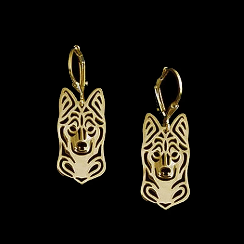 Women's Alloy Alaskan Klee Kai Dog Earrings Female Family Animal Earrings