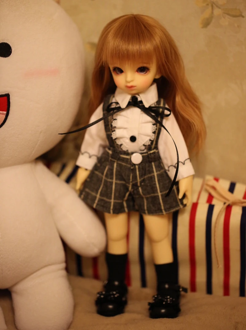 D01-P353 Kinder handgemachtes Spielzeug 1/3 1/4 Onkel Puppenzubehör BJD/Sd Kleidung Damen England Schuluniform Anzug Culottes3pcs/Set