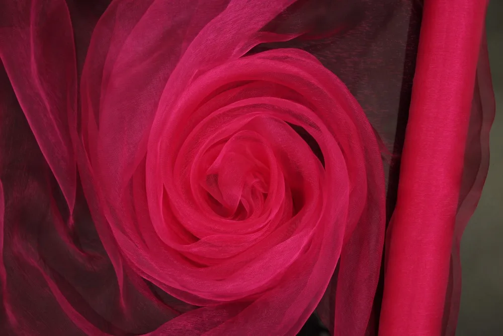 

Rose Color ORGANZA ROLLS Fabric For background wedding decoration, Deco DIY Organza 75CM X110 meters roll