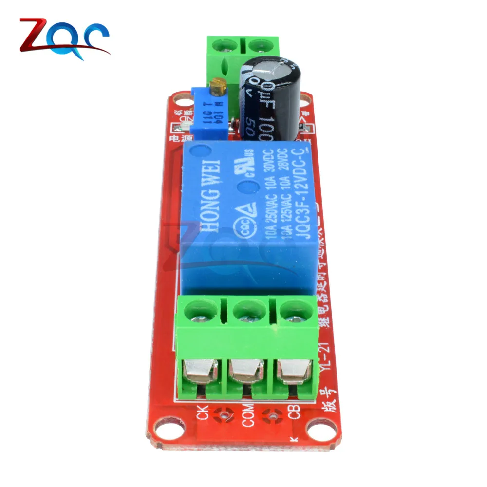 DC 5V 12V Delay Relay Shield Module NE555 Timer Switch Adjustable Module 0-10S Second Car Oscillator Pulse Generation Duty Cycle