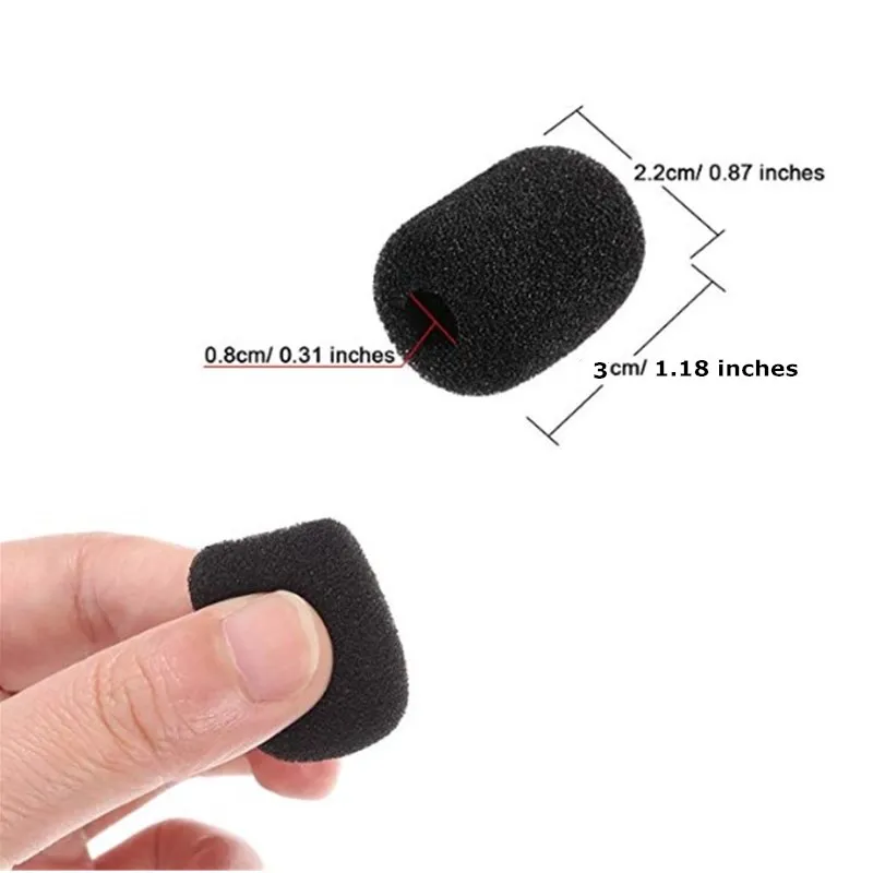 Housses éponge de remplacement pour microphone en mousse, casque de téléphone, micro pare-brise, accessoires, 30x22x8mm