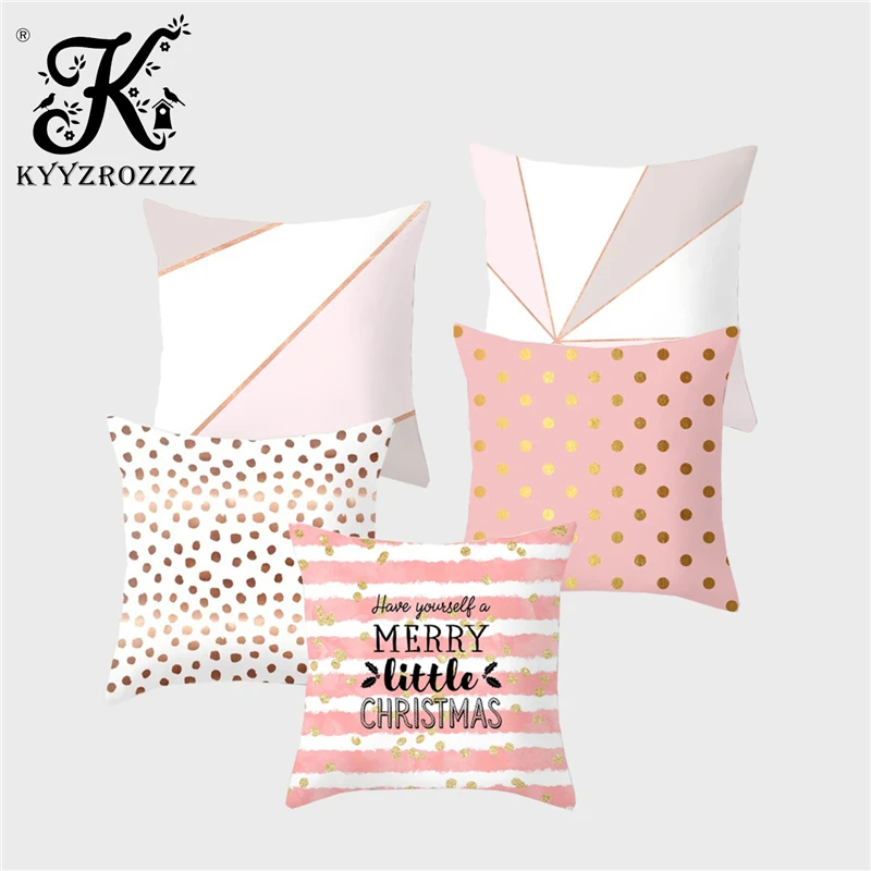 

KYYZROZZZ Bohemian Geometry Cushion Cover Text Dot Stripe Print Polyester Home Sofa Decoration Throw Pillowcase Almofada45*45CM