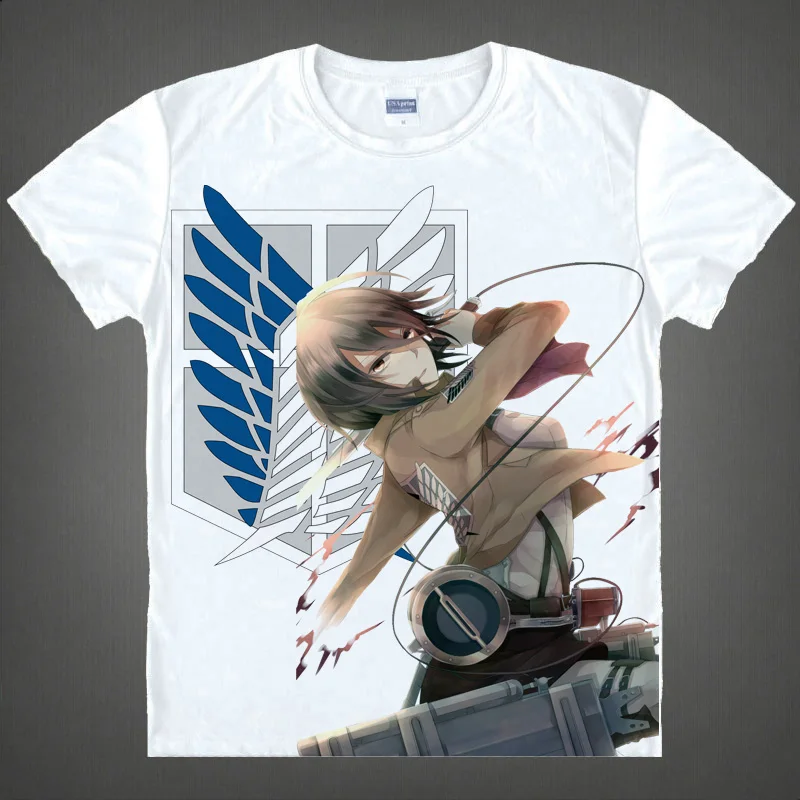 Coolprint Anime Shirt Attack on Titan T-Shirts Multi-style Short Sleeve Scout Regiment Mikasa Ackerman Cosplay Hentai Shirts