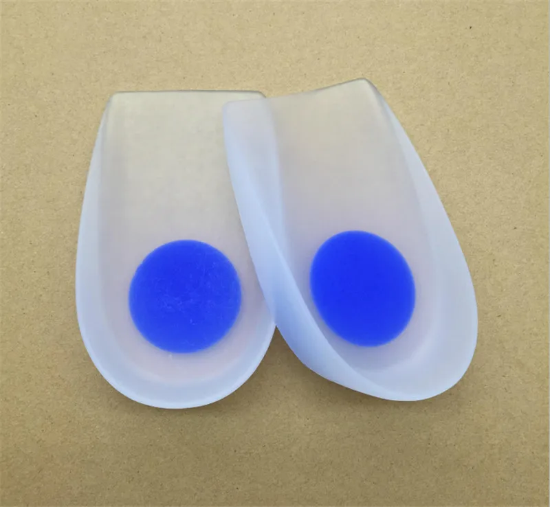 1Pair Massaging Soft Silicone Gel Insoles Feet Cushion Foot Massager Care Half Heel Insole Shoe Pad Height Increase