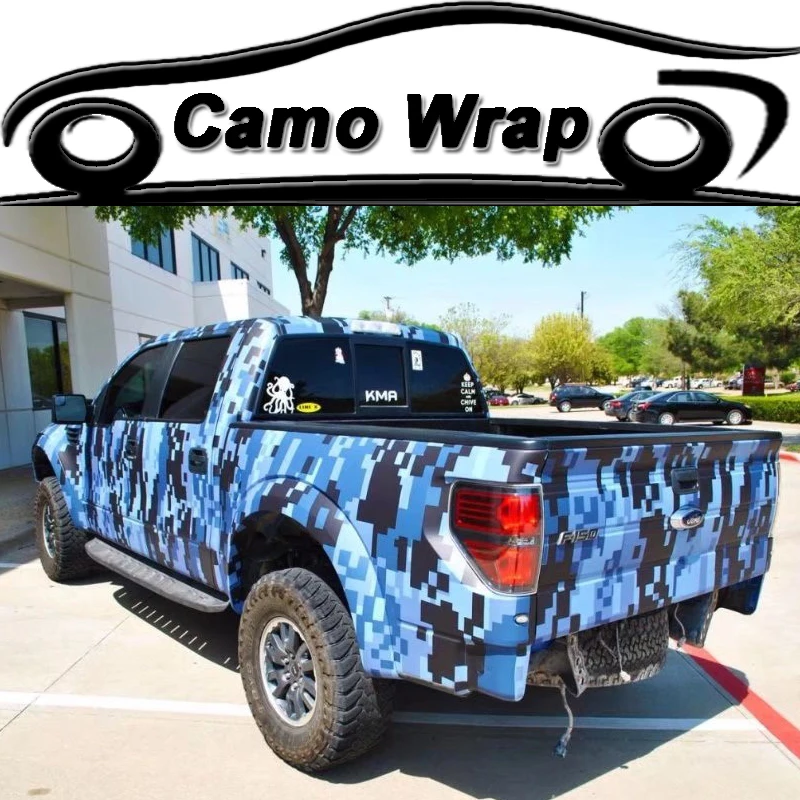 

PVC Adhesive Black Blue Vinyl Film Digital Car Sticker Wrap PIXEL Camo Vinyl Film Automobiles Motorcycle Wrapping ORINO