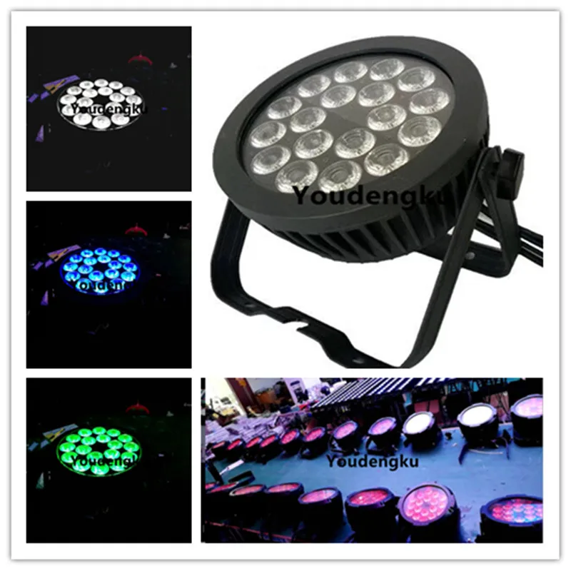 

4 pieces par led ip65 rgbw 18 pcs 10w 4 in1 rgbw waterproof Led Flat Par 64 can led party lights