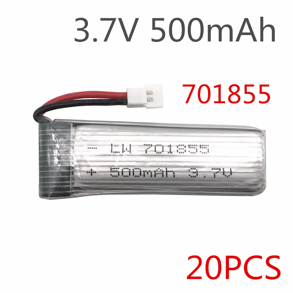 

20pcs/lot 3.7V 500mAh Li-Polymer Battery For H37 E50 JXD H37 RC Quadcopter Mini Drone Li-Polymer Battery 3.7V 500mAh 704855