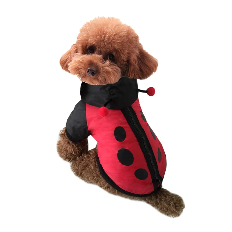 Funny Pet Product Ladybug Windbreaker Style Dogs Vest Coat Halloween Dogs Costume Clothing