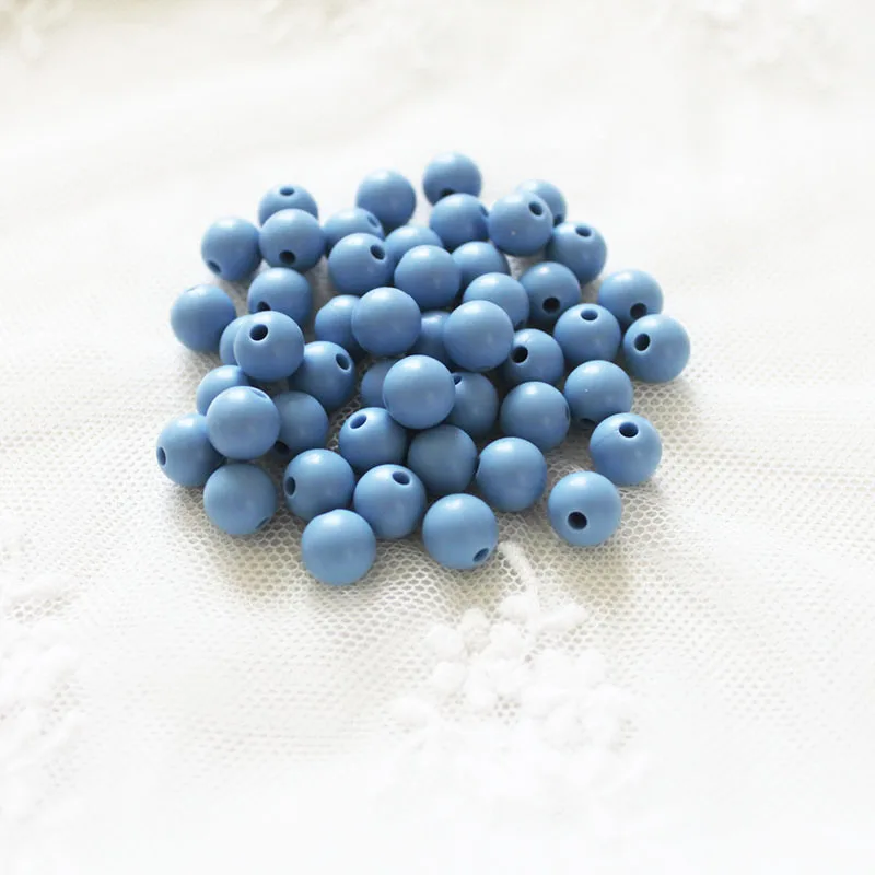 100pcs Silicone Beads 9mm Round Bpa Free Diy Bead For Tooth Silicone Teether Necklace Jewelry Making Baby Teething Toys