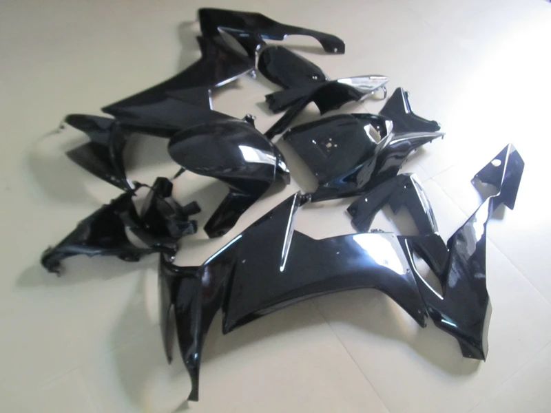 

Fairing kit 100% fit for Kawasaki ZX10R 2008 2009 all glossy black aftermarket Ninja ZX 10R 08 09 fairings set YJ9