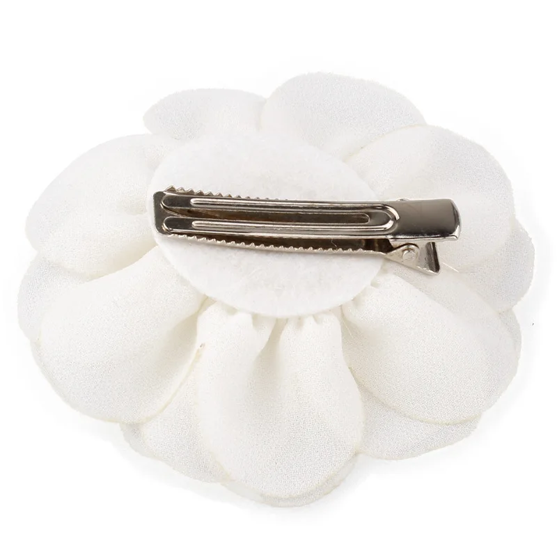 Pinzas para el pelo de flores de amapola de pétalos de gasa para recién nacido, 8,5 cm, tela de Rosa enrollada, accesorios para el cabello para niñas