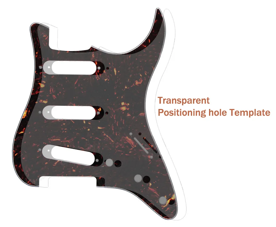 3Ply 3 Single pickup DIY Guitar Pickguard NO Side Holes Pickguard with Transparent Template For FD ST Style Guitar