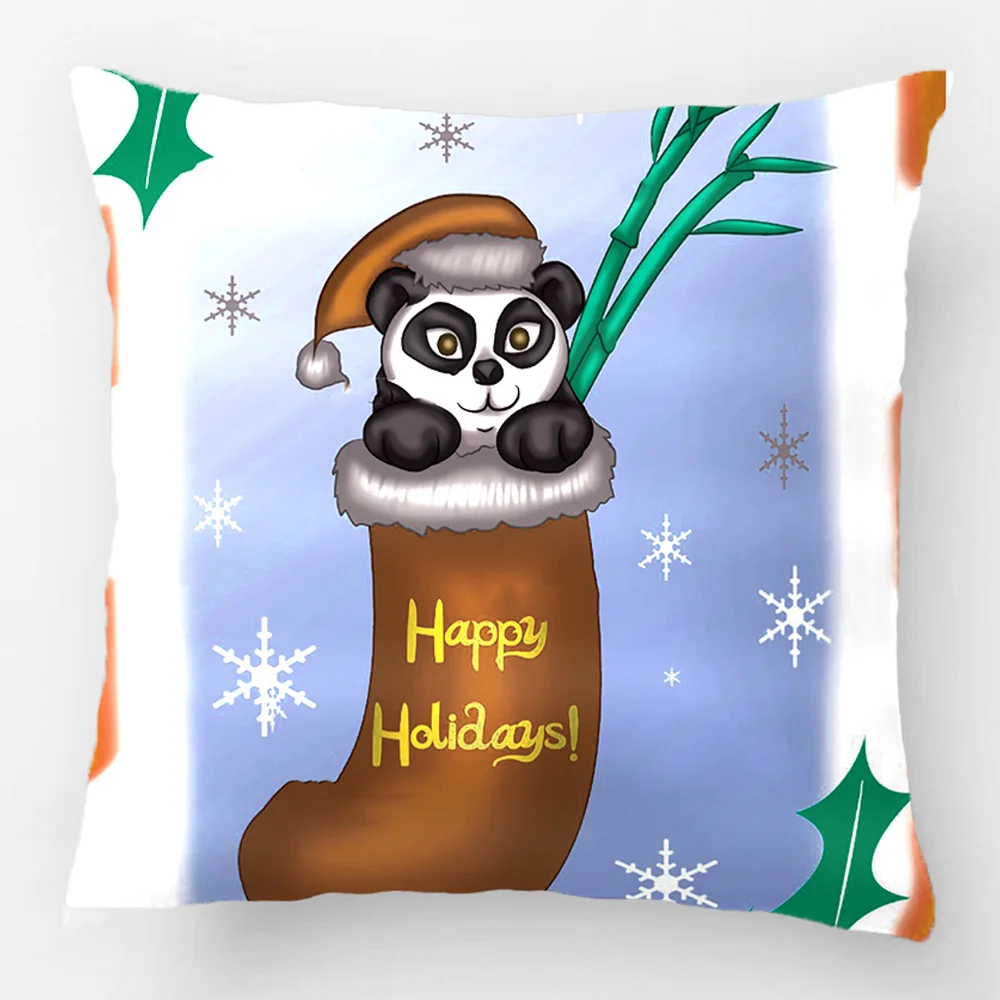 

Christmas Panda Wedding Decorative Cushion Cover Pillow Case Customize Gift High-Quality By Lvsure For Car Sofa Seat Pillowcase