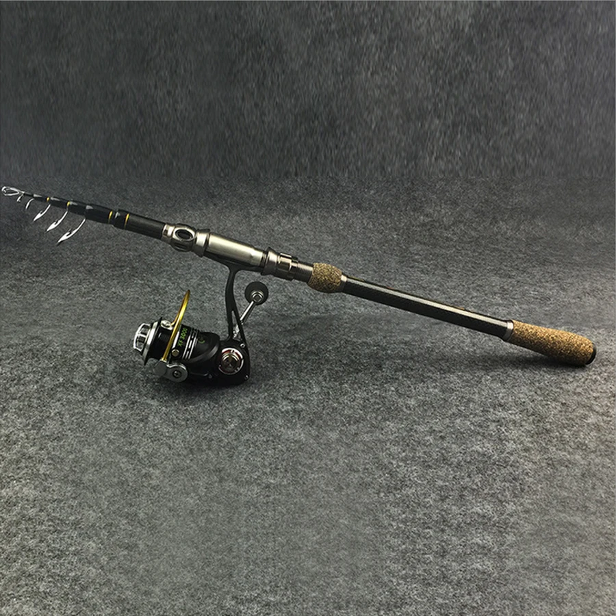 Telescopic High Carbon Fishing Rod Spinning Casting Travel Rod MH 1.8m 2.1m 2.4m 2.7m Baitcasting Carp Feeder Fish 7-20g Pole