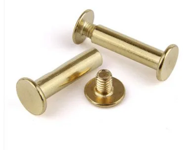 100pcs/lot 5*12mm blinding Post screw with golden Colour brass plated