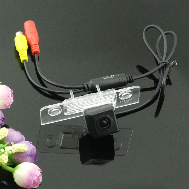 hd ccd night vision image lens car backup camera auto wire shock-proof +parking line original apply  for Skoda Octavia