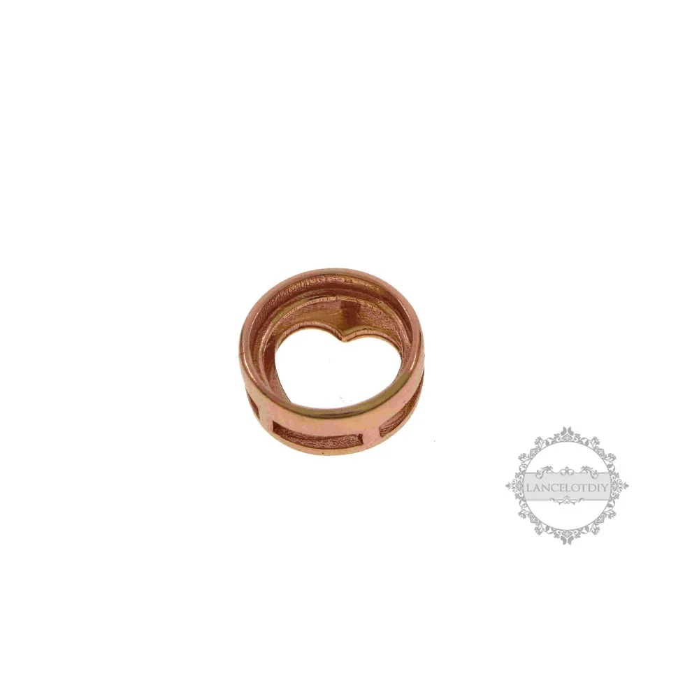 4-8mm round bezel 925 sterling silver,rose gold DIY cabochon settings tray supplies findings 1411209