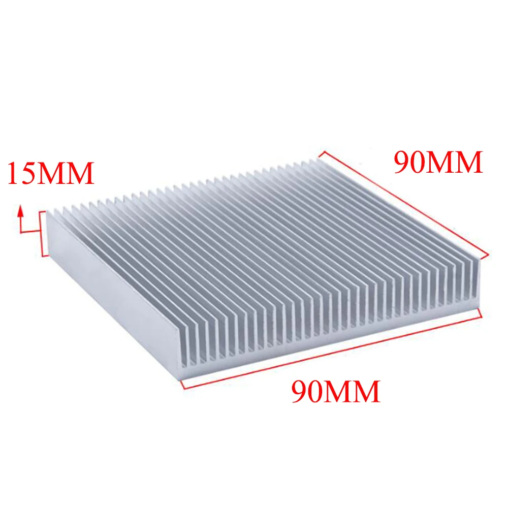 1PC High-power Aluminum Heat Sink Dense Tooth Radiator 90x90x15MM Electronic Cooling Plate Aluminum Bar