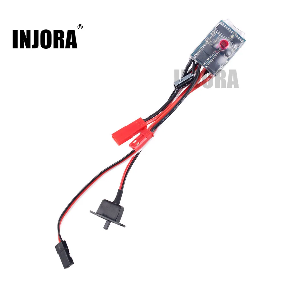 INJORA 1Pcs 10A ESC Brushed Speed Controller for 1/12 1/16 1/18 1/24 RC Car Crawler WPL C24 B16 B24 B36 RC Boat