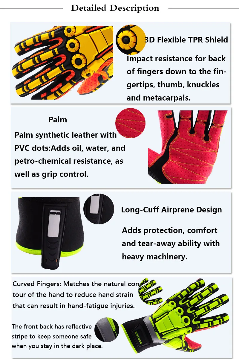 Fencing Sports Gloves Safety Gloves Anti Vibration Nylon Shock Mechanics Impact  and Water Resistant Gloves