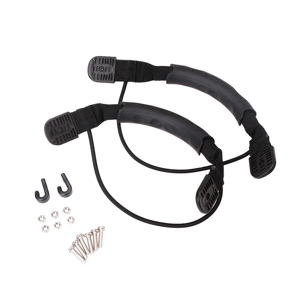 2PC Kayak Side Mount Carry Handles Canoe Carry Handle Park with J-hook Bungee Cord